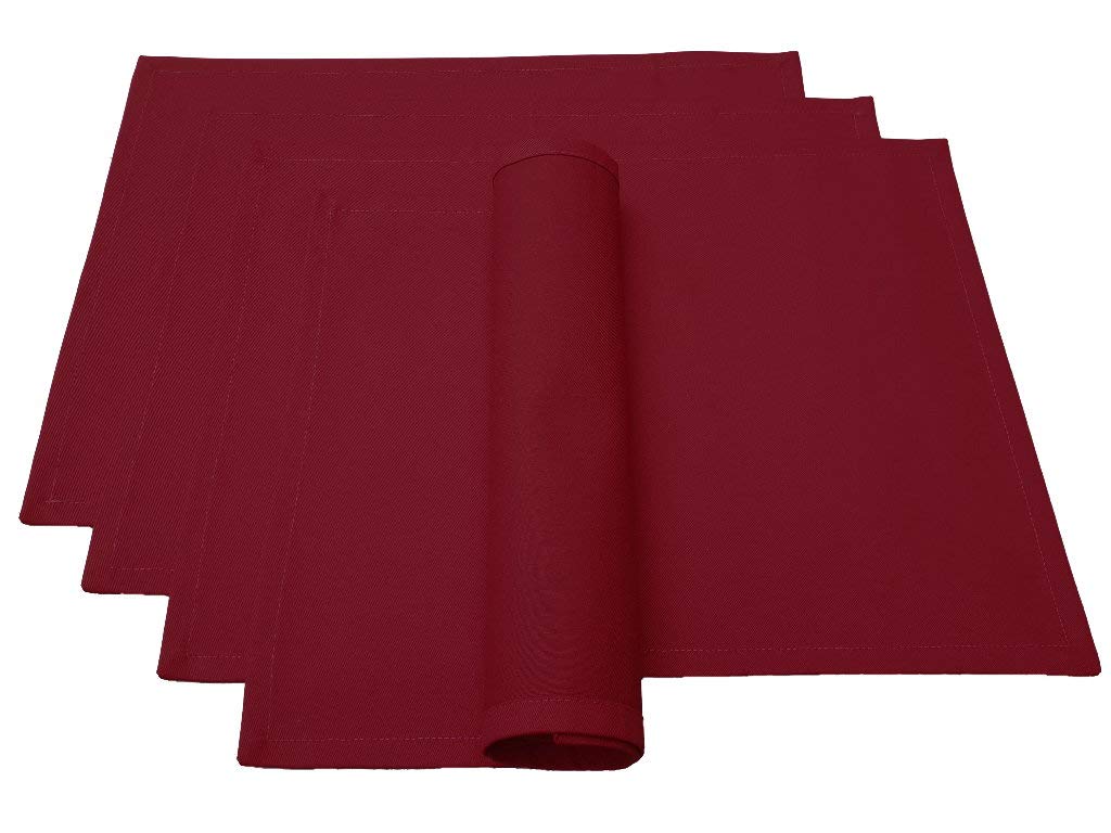 Lemos Home Place Mat Set of 4 Approx. 46 x 36 cm Cotton Many Colours (Wine Red) — image 1