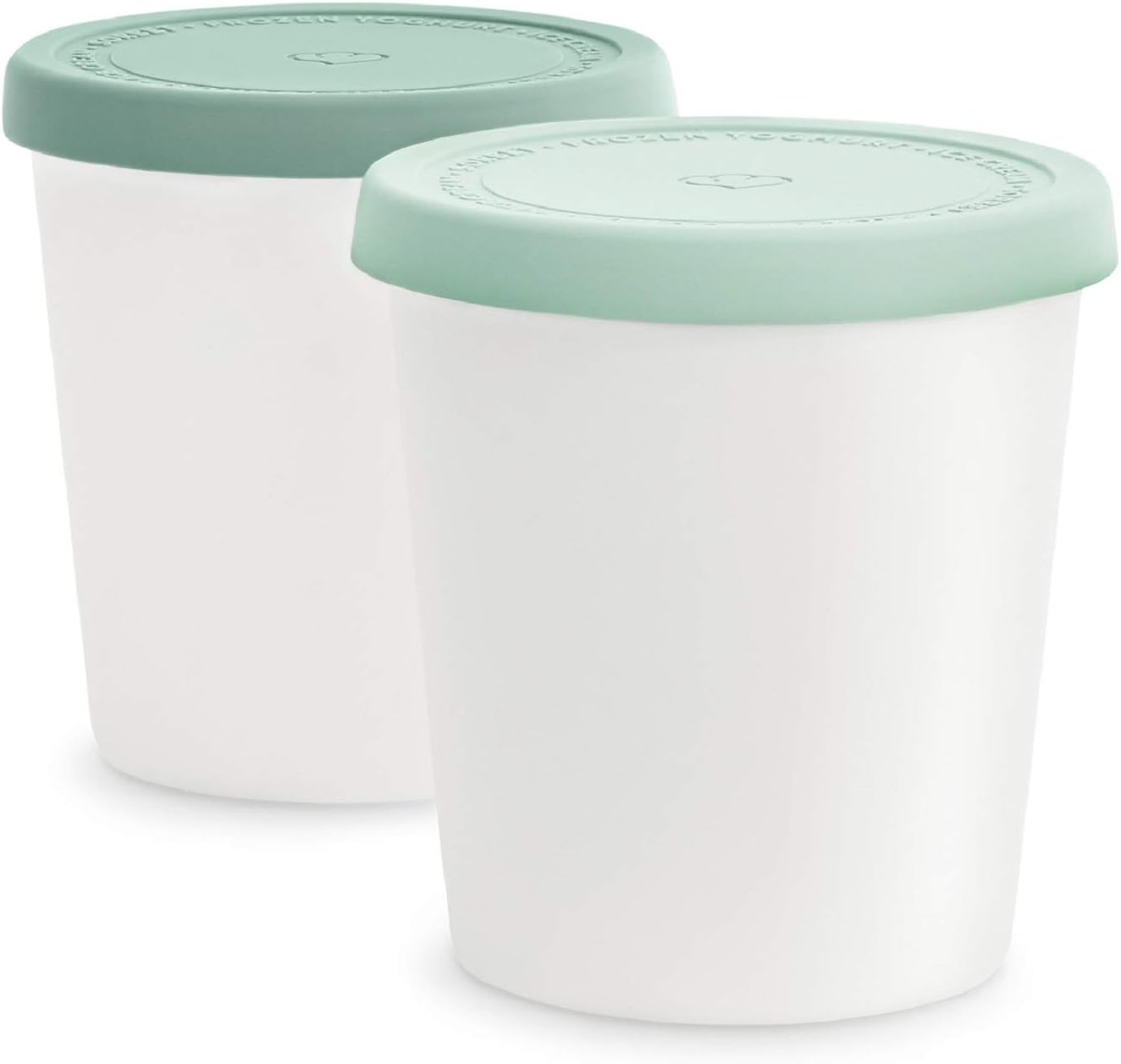 2er-Set Eisbehälter für Speiseeis 1 L, Aufbewahrungsbehälter, Gefrierdosen, Eis-Container BPA-frei in Lebensmittelqualität