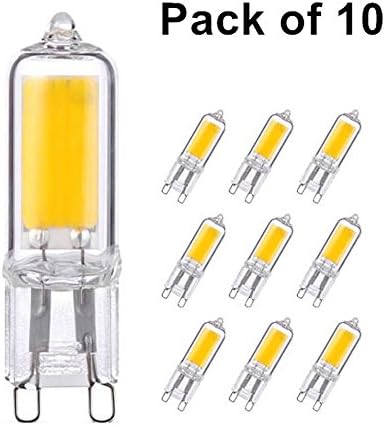 Familite 2W G9 LED Glass Light Bulb, 200lm 25W Halogen Bulb Equivalent, 1:1 Replacement, Warm White 2700K for Under Cabinet, Pendant, Auto, RV and Marine Boats Lighting, Non-dimmable, Pack of 10