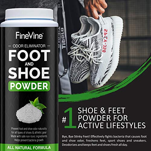 Foot and Shoe Powder - Deodorizer and Odor Eliminator | Remove Bad Smells from Stinky Feet, and Sweaty Socks | Safe for Slippers, Sneakers, Athletes Footwear, Hockey and Tennis Equipment | Made in USA