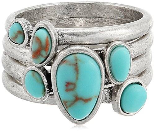Lucky Brand Turquoise Stack Ring, Size