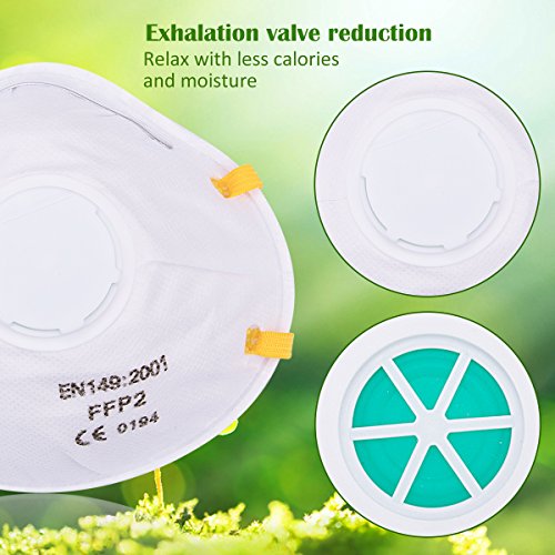 20pcs Particulate Respirator with Exhalation Valve Dust Mask Personal Protective Breathing Mask Equipment N95 for Home Cleaning Construction DIY Projects Apince