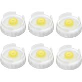 6 Pcs 5355-220 Dispensing Caps, Squeeze Bottle Lids for Smooth Sauce | Controlled Medium Portion Output, Fits Ketchup Mustard BBQ Sauce, Food-Safe Plastic, Twist Swap, Interchangeable Bottle Top