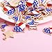 Geyoga 40 Pieces American Flag Heart Charms USA Star Charms Heart Flag Pendant with Gold Plated Ornament for 4th of July DIY Decoration