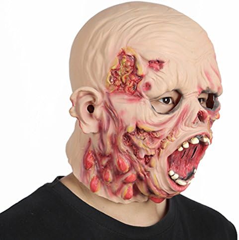 Creep Vampire Mask Full Head Scary Zombie Latex Face Shield for Halloween Party Cosplay Costume Accessory