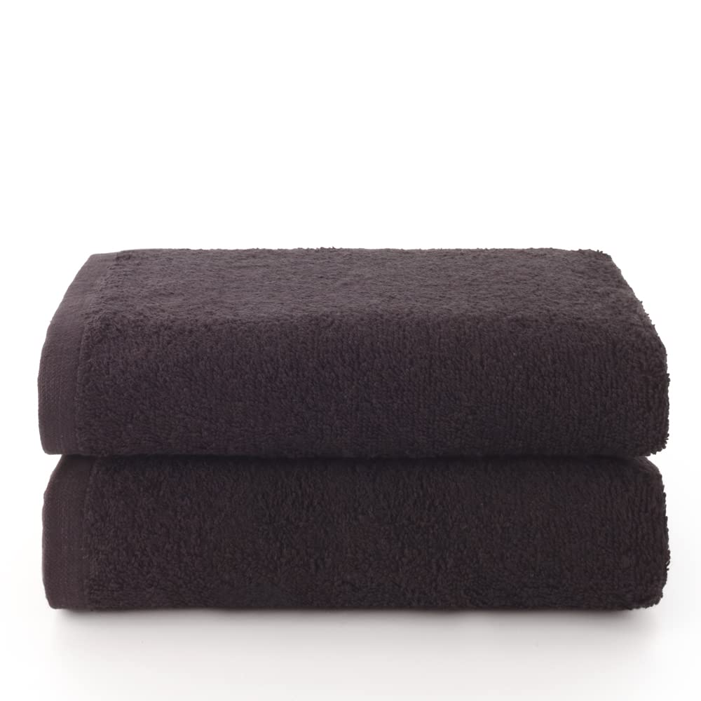 Top Towels - Plus - Large bath towels - Bath towels - 2 hand towels or sink- 50x100cm - 100% cotton - Black
