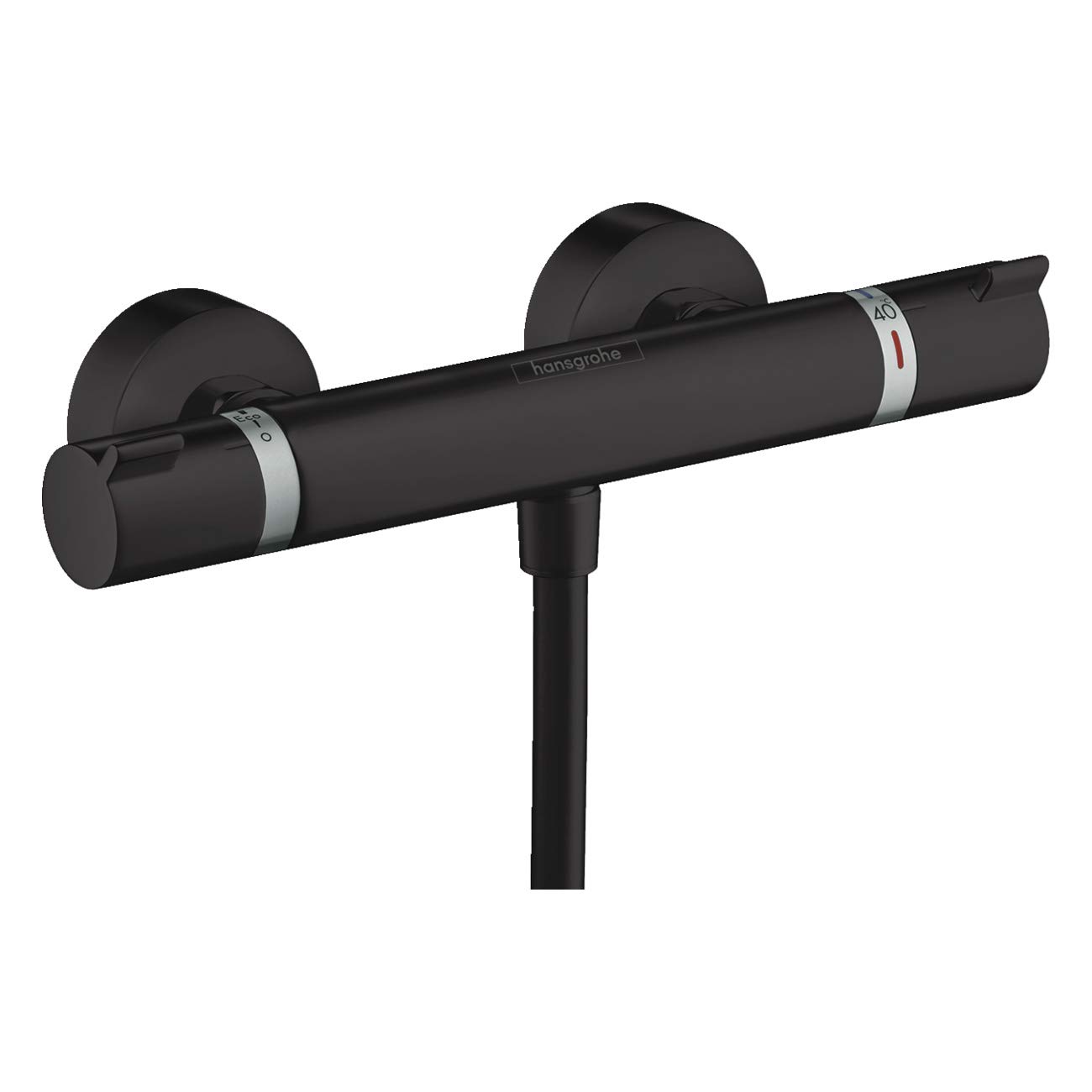 Hansgrohe Ecostat Thermostatic shower mixer Comfort for exposed installation, matt black, 13116670