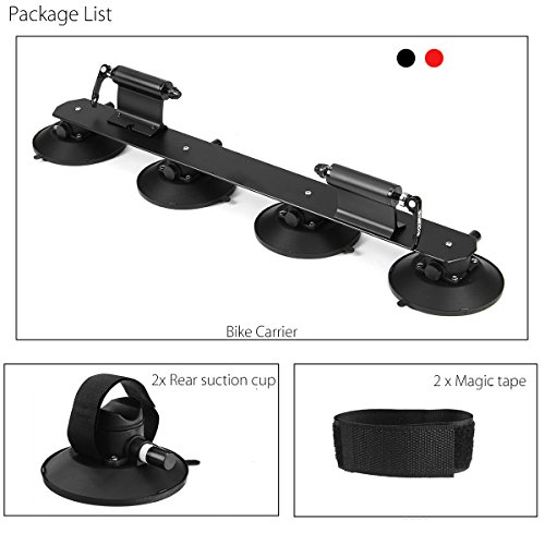 Horly Sucker Roof Rack Bicycle Frame Quick Installation Bicycle Rack Suction Roof-Top Bike Car Racks Carrier MTB Carrier Car Racks Road BIK,Black