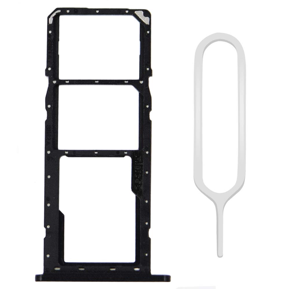 MMOBIEL DUAL SIM Card Slot Tray Holder Replacement Compatible with Samsung Galaxy A11 2020 - Incl. SIM Pin - Black