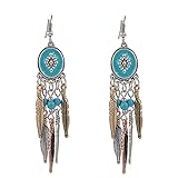 TS Tirbal Retro Bohemia Earrings Tassel Leaf Drop Dangle Earrings