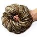 Rose bud Messy Bun Hair Pieces For Women Hair Bun Extension Updo Curly Messy Bun Scrunchie Light Brown & Ash Blonde Mixed