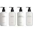 Shampoo Conditioner Body Wash and Lotion Kit 4 Pump Bottles Per Case Each 10.14 Fl oz/300 ML Aloe vera, Green Tea Extract Infused Hotel Toiletries