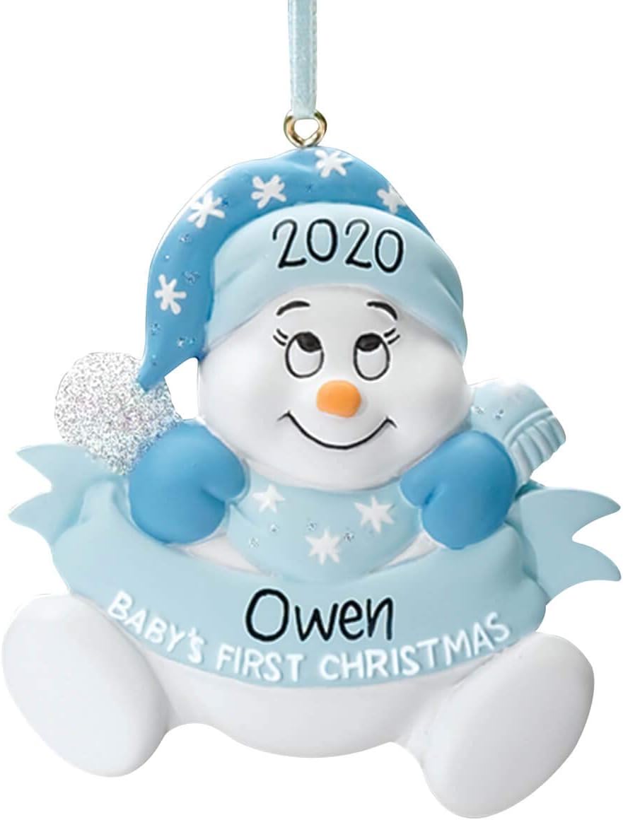 baby's first christmas snowman ornament