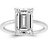 Effinny 3.5ct Solitaire Elongated Emerald Cut Engagement Ring for Women,925 Silver Promise Ring