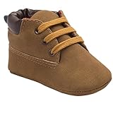 Voberry Toddler Baby Boy's Leather Sneaker Shoes Lace up Snow Boots Warm (12~18Month, Brown 1)