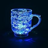 YoCoo Water Liquid Activated Light Cup Dragon Painted Plastic Cups Mug Color Change Flash blinking LED Beer Whisky Shot Glass Cup For Bar Club Night Party Halloween Christmas, etc.