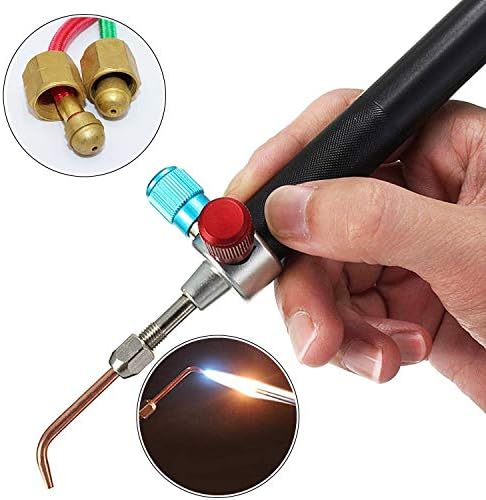 Mini Oxygen Torch Jewelry Micro Gas Little Torch Welding Soldering Gun kit with 5 tips for Oxygen Cylinders