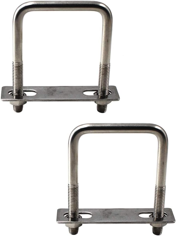 M8x50x100mm Square U Bolt 304 Stainless Steel Tie Down U Bolt (Pack of