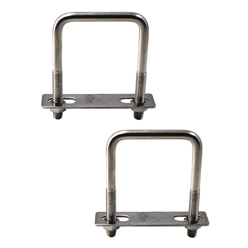 M8x55x85mm Square U Bolt 304 Stainless steel Tie Down U Bolt (Pack of 2)