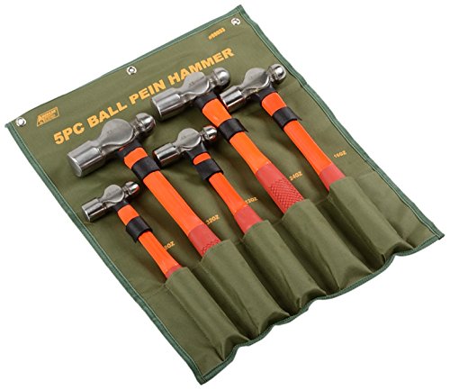 ATE Pro. USA 98033 Hammer, Ball Pein, Fiberglass Handle, Canvas Pouch, 5-piece Set