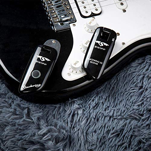 CactusAngui Digital Wireless Guitar Bass Musical Instrument Transmitter Receiver System Black