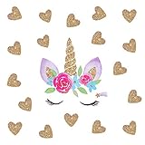 Accmor Unicorn Wall Decals, Unicorn Wall Sticker Decor, Unicorn DIY Stickers for Baby Girls Kids Bedroom Playroom Party Decoration (Unicorn, Heart)