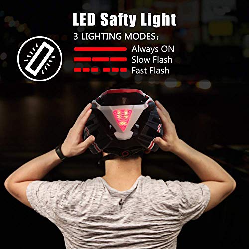 Crazy Mars Bike Bicycle Helmet - Cycling MTB BMX Helmet with Light and Magnatic Goggle Visor Men Women Adjustable - Thumbnail 4