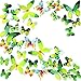 Ewong Butterfly Wall Decals, 36PCS 3D Butterflies Home Decor for Room, Wall Sticker for Girls Room Kids Bedroom Bathroom Baby Nursery Decoration (Green)