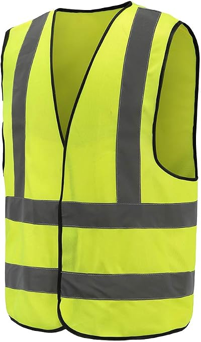 AYKRM Yellow High Visibility Reflective Vest 360° Safety Waistcoat