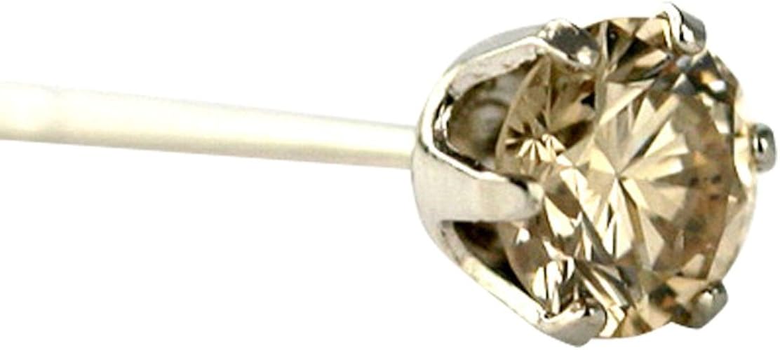 Amazon Diamond World レディース ジュエリー Pt900 ダイヤモンドピアス 0 15ctライトブラウンカラー ダイヤ使用 6本爪タイプ 片耳ピアス メンズ ジュエリー 通販