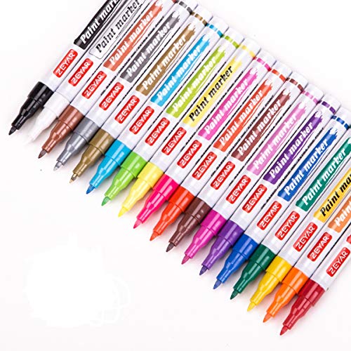 ZEYAR Paint Pens, Expert of Rock Painting, Oil-Based, Extra Fine Point,18 Colors, Water and Fade Resistant, Odorless, Xylene Free, Professional Paint Marker Manufacturer