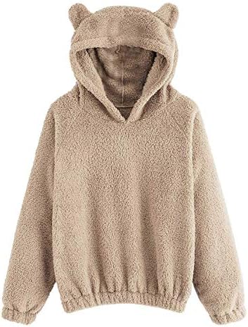 Womens Sweatshirt Faux Fleece Pullover Hoodies Coat Tops Outwear