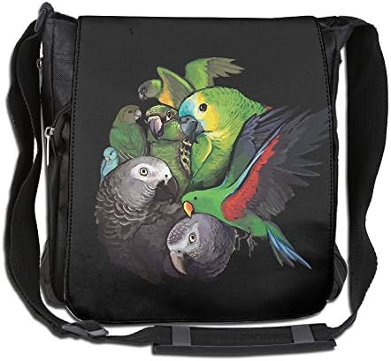 ROCHELLE AYOKO Men's Women's Messenger Bags Parrot Birds Single Shoulder Bags FashionBookbag For Traveling Shopping School
