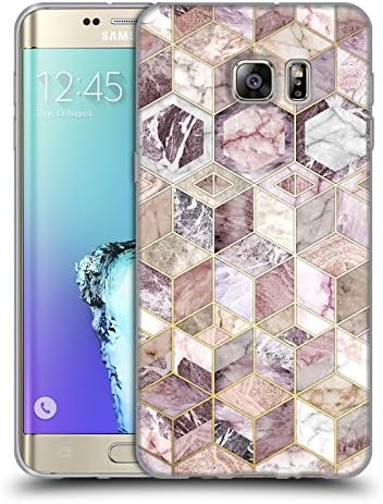 Official Micklyn Le Feuvre Blush Quartz Honeycomb Marble Patterns Soft Gel Case for Samsung Galaxy S6 edge+ / Plus
