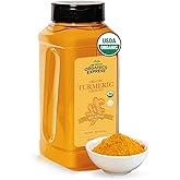 HQOExpress Organic Ground Turmeric Powder &ndash; USDA Organic, Non‑GMO, Kosher, Lab Tested &ndash;Chef Jar (18 oz) &ndash; Sustainably Grown, Traceable, Legacy Brand Since 1977
