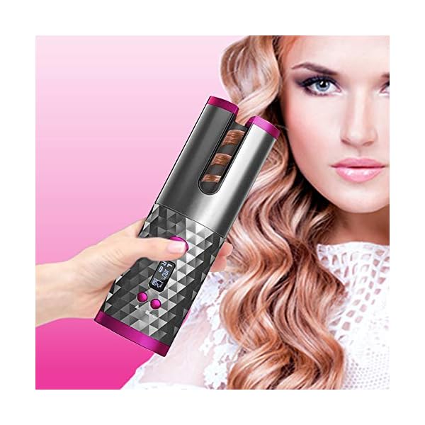 Wireless Automatic Curling Iron, Cordless Auto Curler Restriction with Built-in Rechargeable Battery, Ceramic…