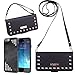 iPhone 6 6s Wallet Case, True Color Premium Studded Wristlet with Removable Wrist Strap and Cross Body Strap Clutch Folio Magnetic Closure Purse Clubbing Case Cover + Stand Feature Black