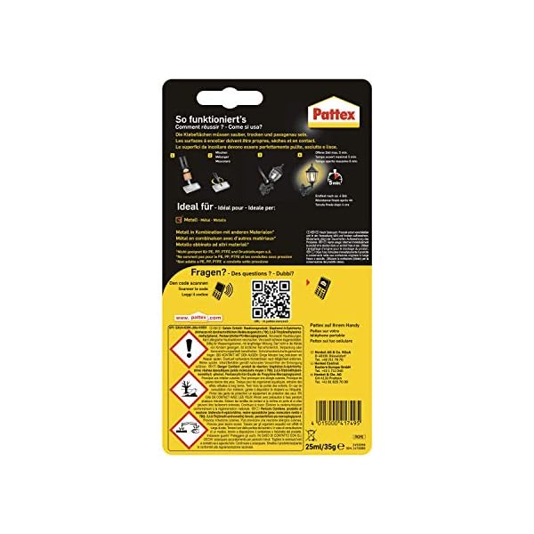 Pattex Kraft-Mix Metall, metallfarben aushÃ¤rtender 2-Komponenten Epoxy Kleber auf Epoxidharz Basis, starker Kleber zur Verklebung von Metall und anderen Materialien, 1 x 35g – Bild 3