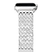 FresherAcc Smart Watch Bands, Luxury Zircon Stones Replacement Straps for Smart Watch All Series Crystal Rhinestone Diamond Watch Bracelet Wristband Stainless Steel Band (38MM Silver)