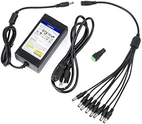 Lapetus 12V 5A 60W DC Power Supply with a 8 Way CCTV Power Splitter Cable for CCTV Cameras,LED Srip Light