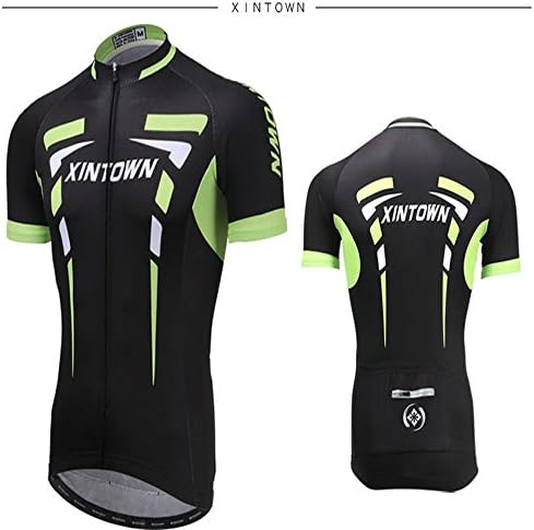XINTOWN®Inbike summer cycling jerseys men shirt short-sleeved suit bike clothing + cycling pants Professional environmental bag packing,Green,L