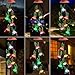 Topspeeder Solar Mobile Wind Chime with Color-Changing LED Lights - Waterproof Hummingbird Wind Chimes for Home, Party, Garden Decoration (Copper Board Hummingbird)