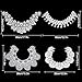 HOMEIDOL 4PCS White Embroidered Lace Neckline Collar Floral,4 Style for Scrapbooking Embossed Sewing/Wedding Dress Motif Applique DIY Clothing