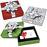 Christmas Gift Card Holder Boxes Holiday Money Card Holders Party Favor Décor, Pack Of 6 Assorted Red Green And Silver Present Box With Bow By Gift Boutique