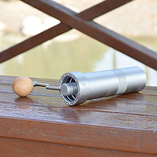Kaffeemühle Tragbare manuelle Kaffeemühle 304stainless Stahl Grat verstellbar (Color : Light Grey) – Bild 5