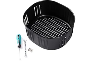 RAMLLY Air Fryer Replacement Basket for Power Air Fryer XL 5.3QT,Air Fryer Basket for Gowise USA Air Fryer 5.8QT,Air fryer Accessories, Non-Stick Fry Basket