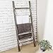 MyGift 5-Tier Blanket Ladder, 48 Inch Wooden Quilt Towel Holder Rack, Decorative Ladder Shelf for Living Room Bathroom Home Decor, Easy Assembly, Rustic Farmhouse Torched Wood
