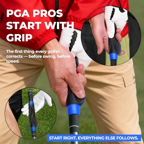 Honharo Golf Club Grip – Golf Grip Trainer & Grip Corrector for Proper Hand Position and Muscle Memory – Non-Slip, Easy Install,Golf Grip Kit Fits Standard Driver, Iron, Wedg