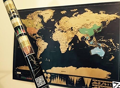 The Ultimate Easy Scratch Off World Map Travel Tracker Premium Poster with Vibrant Colors Scratch Off Places You Have Journeyed to Remember and Share Your Adventures 33" x 23" By Travel Frenzy