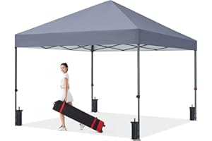 COOSHADE Durable Easy Pop Up Canopy Tent 10x10Ft, with 4 Sandbags(Grey)